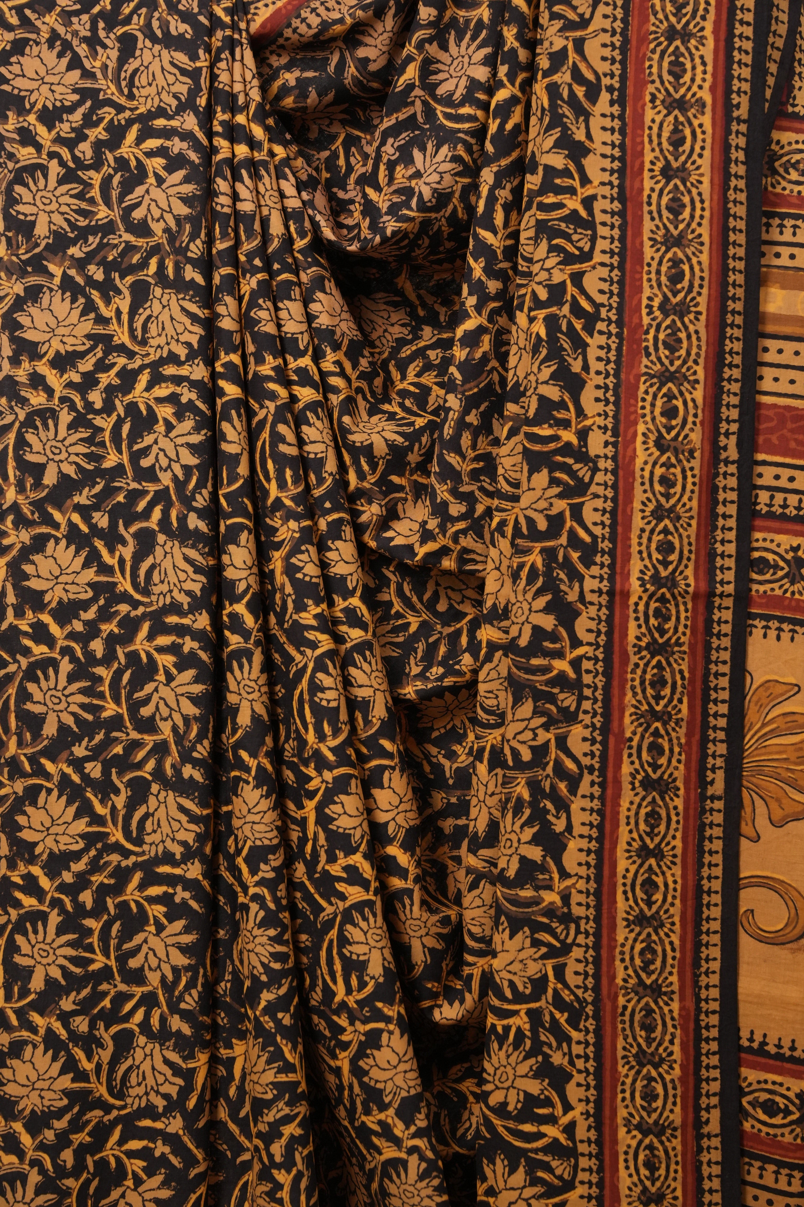 Black HBP Cotton Saree-SRBCS2165