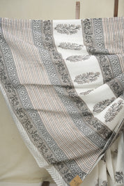 White HBP Cotton Saree - SRWCS3337