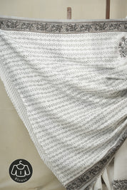 White HBP Cotton Saree - SRWCS3337