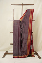 Maroon Cotton Ilkal Saree - SRMCIS884