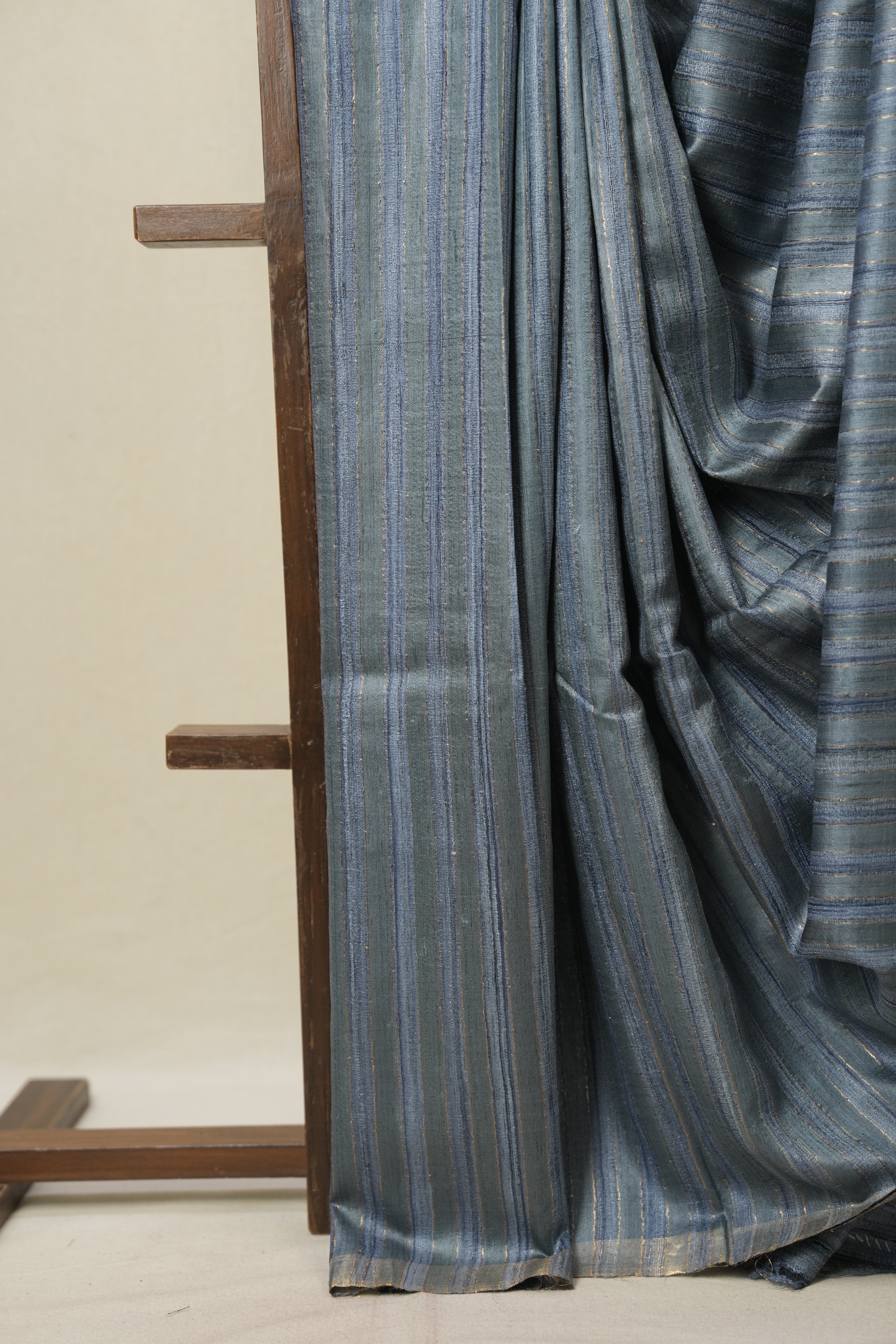 Blue Tussar Silk Saree - SRBTSS1799