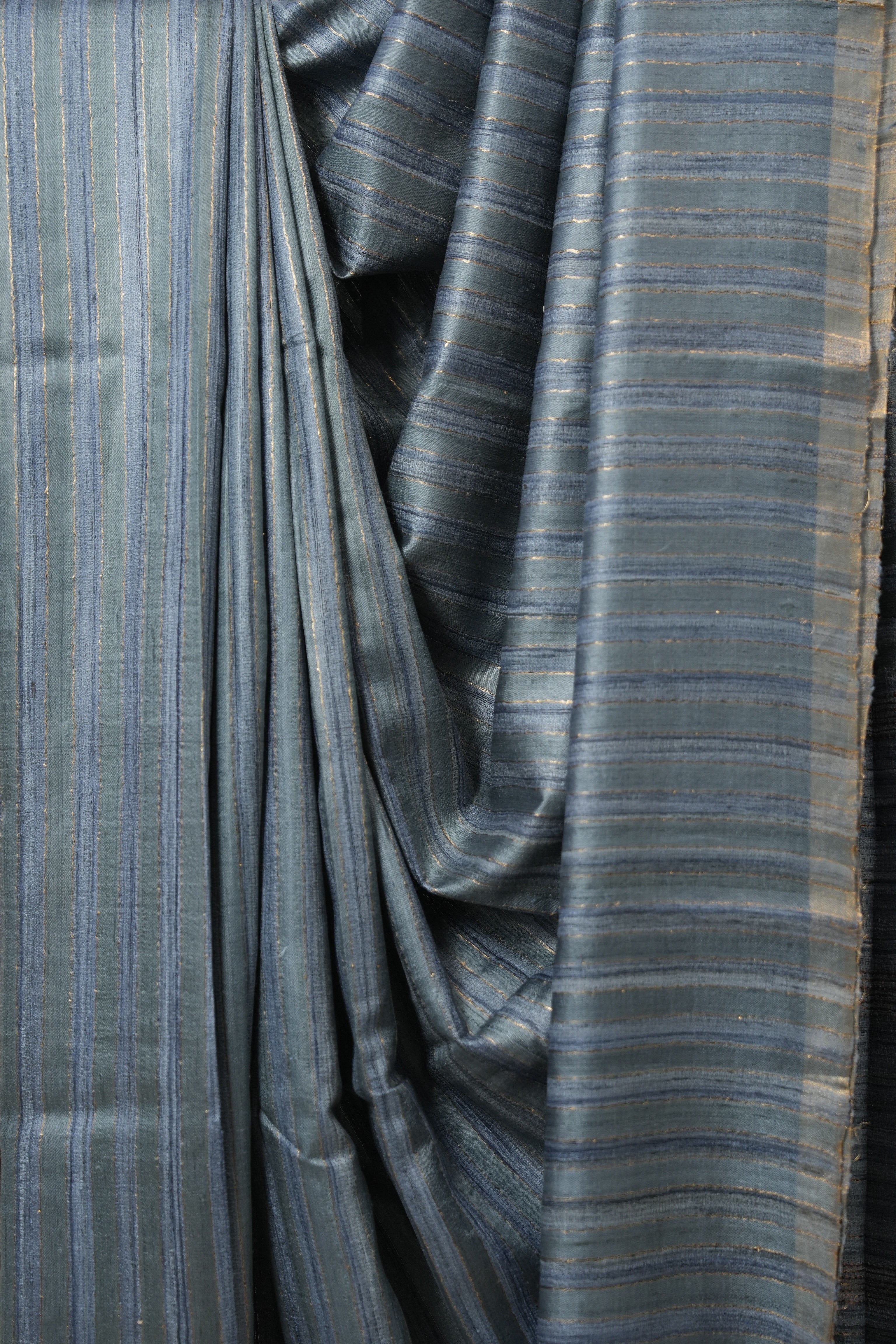 Blue Tussar Silk Saree - SRBTSS1799