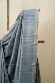 Blue Tussar Silk Saree - SRBTSS1799