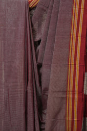 Maroon Cotton Ilkal Saree - SRMCIS884