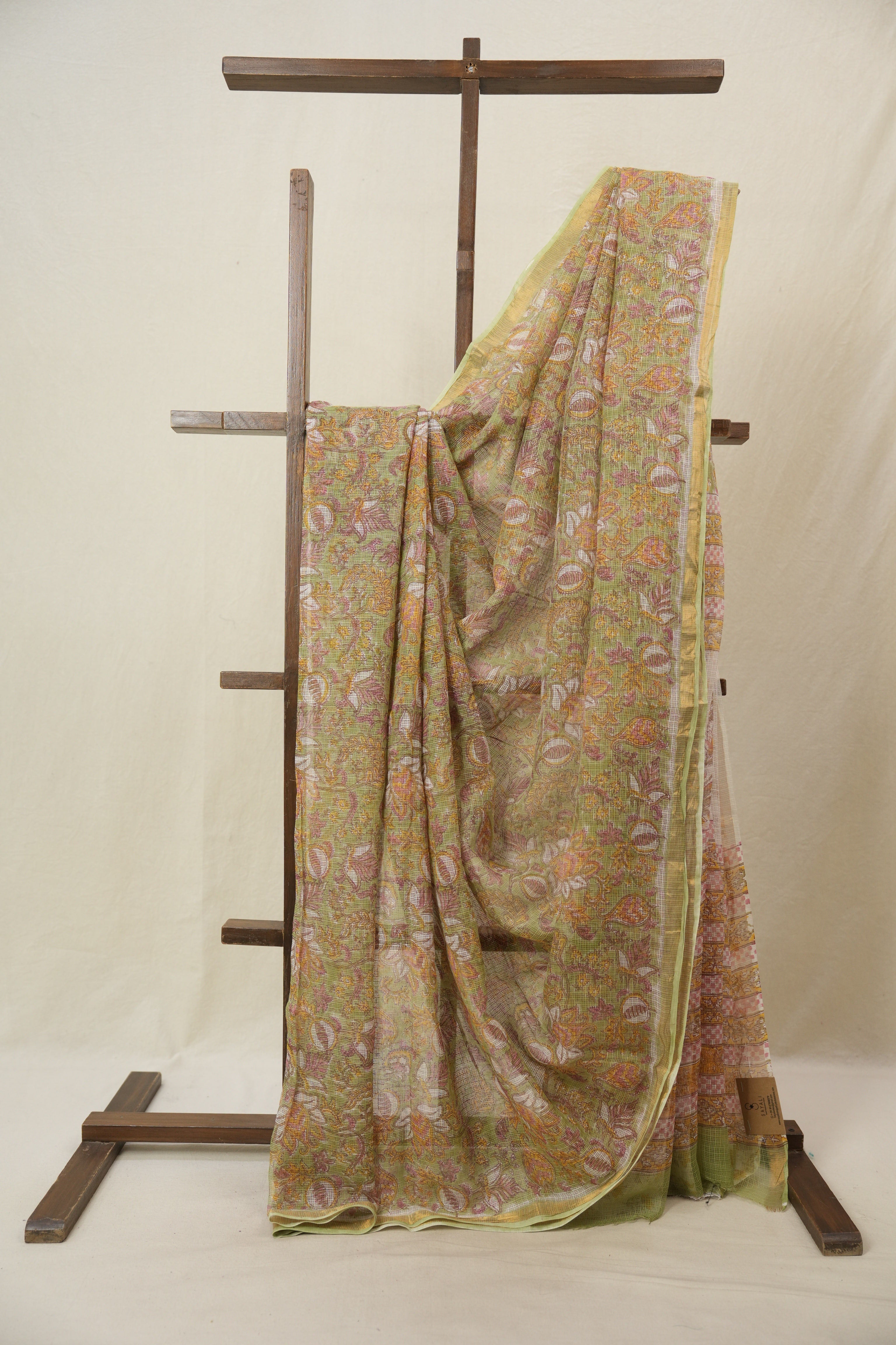 Mint Green HBP Kota Doria Saree - SRMGKDS250