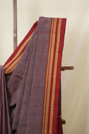 Maroon Cotton Ilkal Saree - SRMCIS884