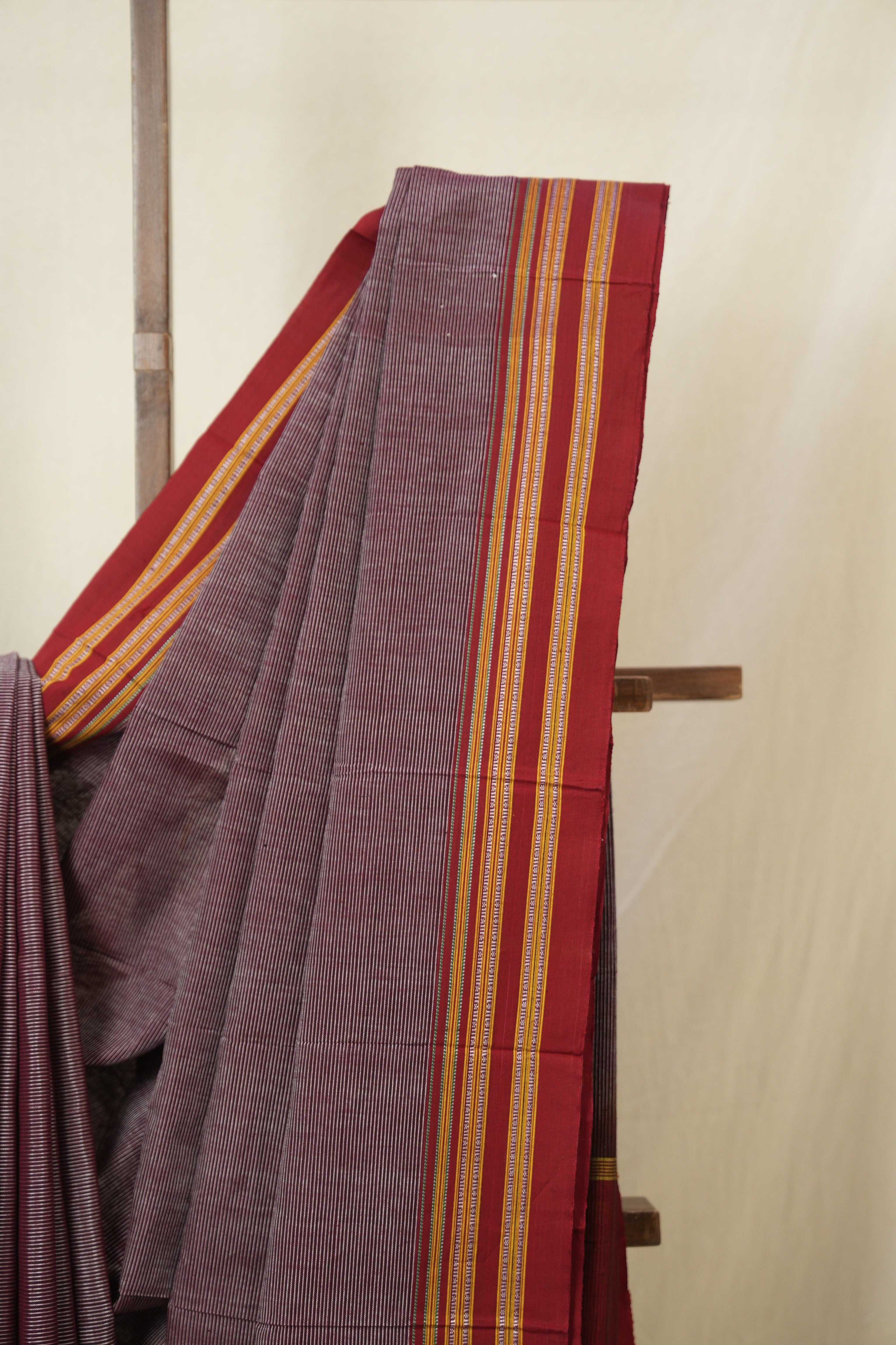 Maroon Cotton Ilkal Saree - SRMCIS884
