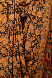 Black HBP Cotton Saree-SRBCS2143