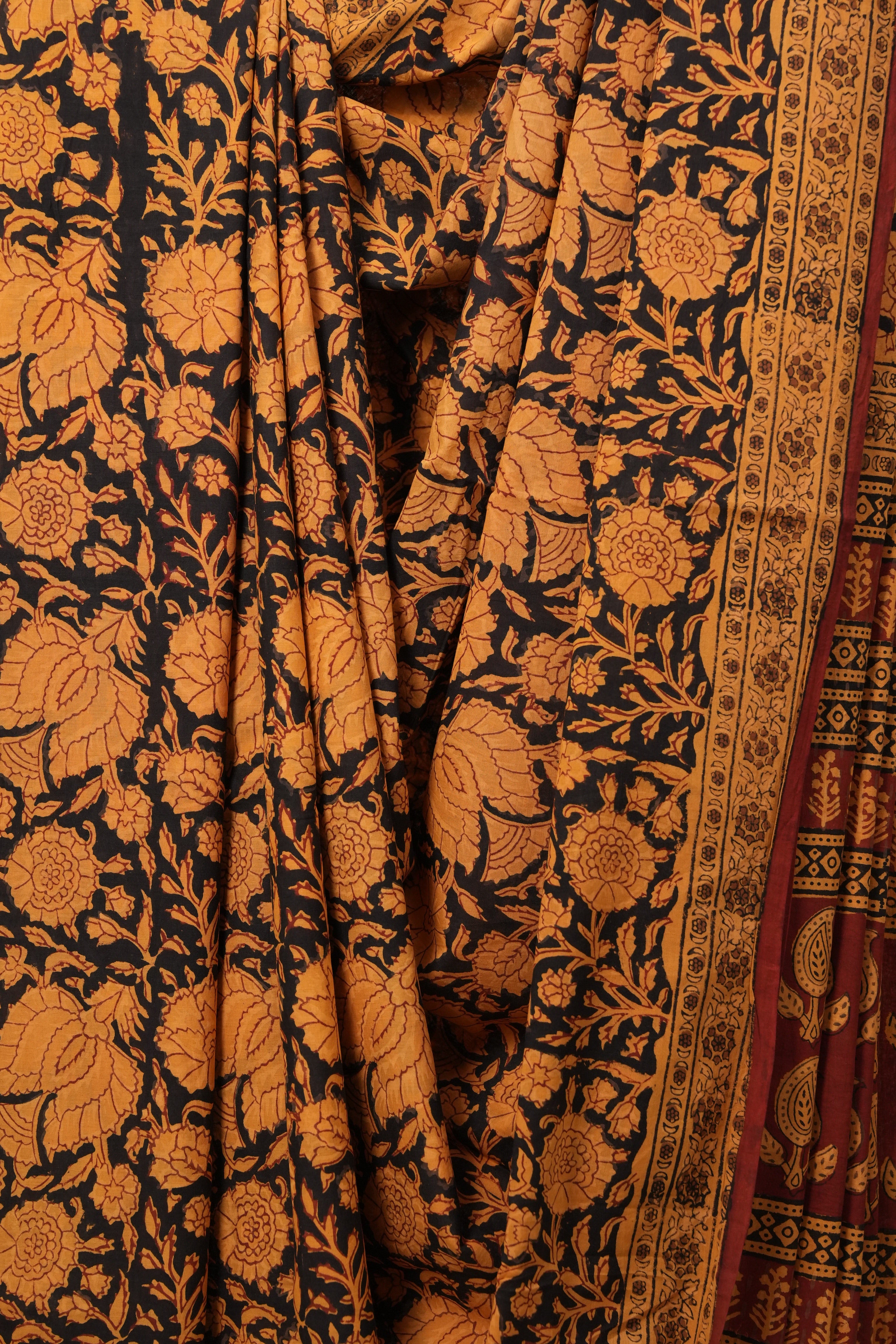 Black HBP Cotton Saree-SRBCS2143