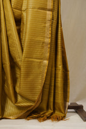 Mustard Tussar Silk Saree - SRMTSS1797