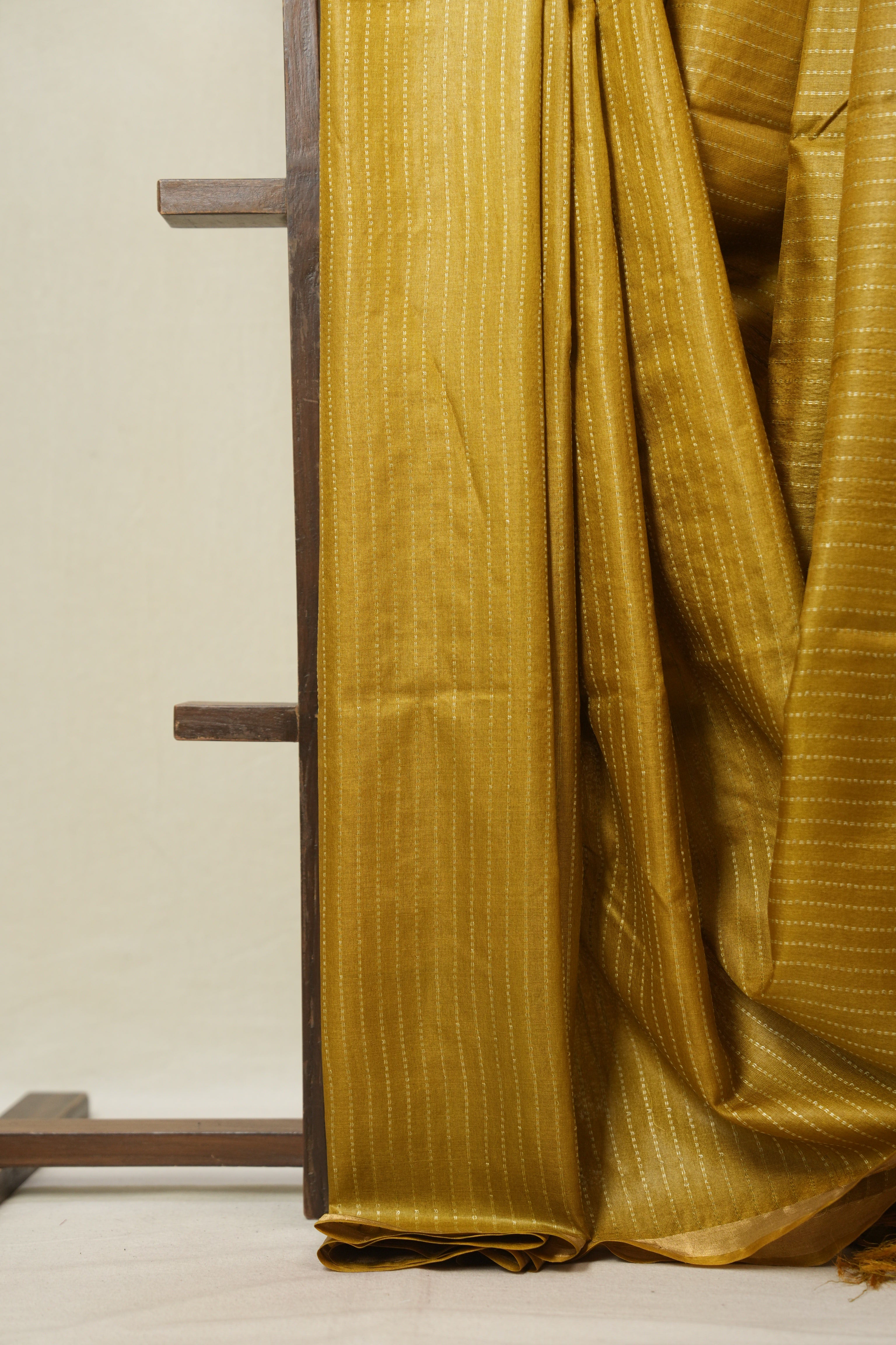 Mustard Tussar Silk Saree - SRMTSS1797