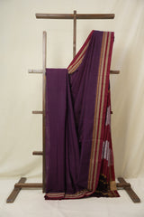 Pink Purple Cotton Ilkal Saree - SRPPCIS885