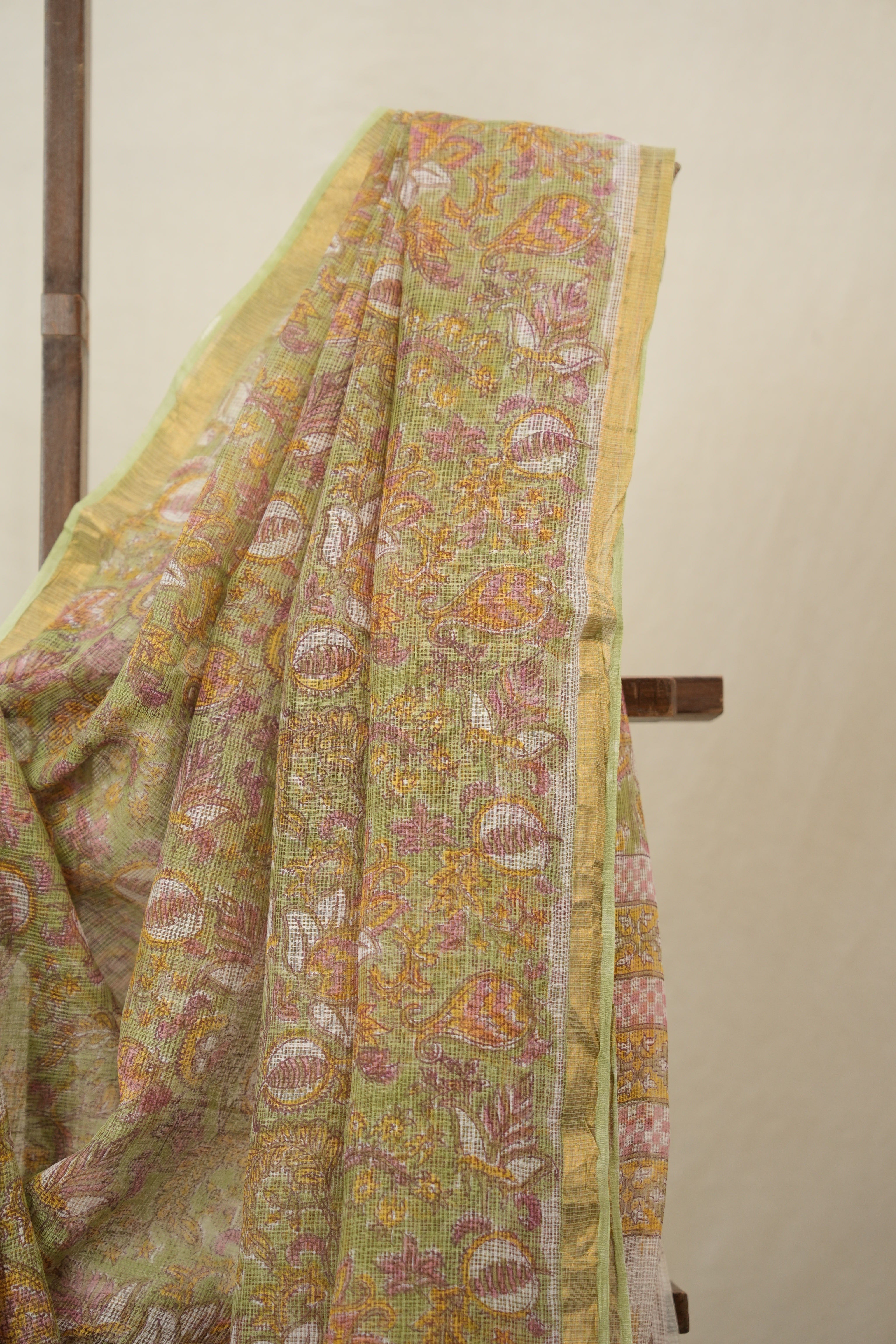 Mint Green HBP Kota Doria Saree - SRMGKDS250