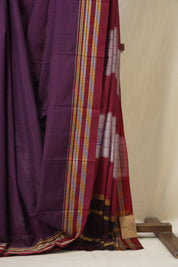 Pink Purple Cotton Ilkal Saree - SRPPCIS885
