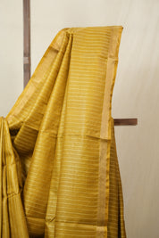 Mustard Tussar Silk Saree - SRMTSS1797