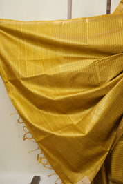 Mustard Tussar Silk Saree - SRMTSS1797