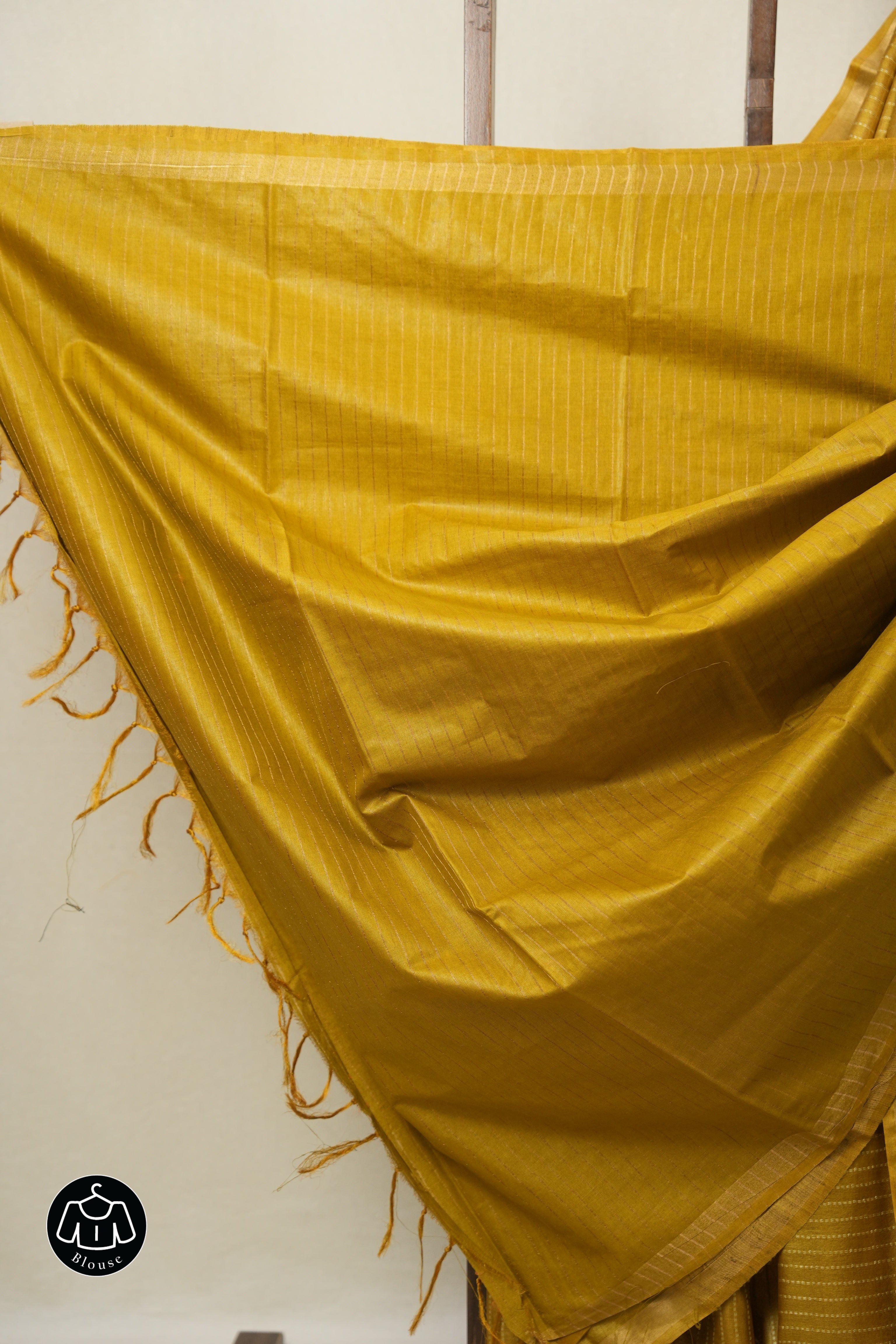 Mustard Tussar Silk Saree - SRMTSS1797