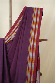 Pink Purple Cotton Ilkal Saree - SRPPCIS885