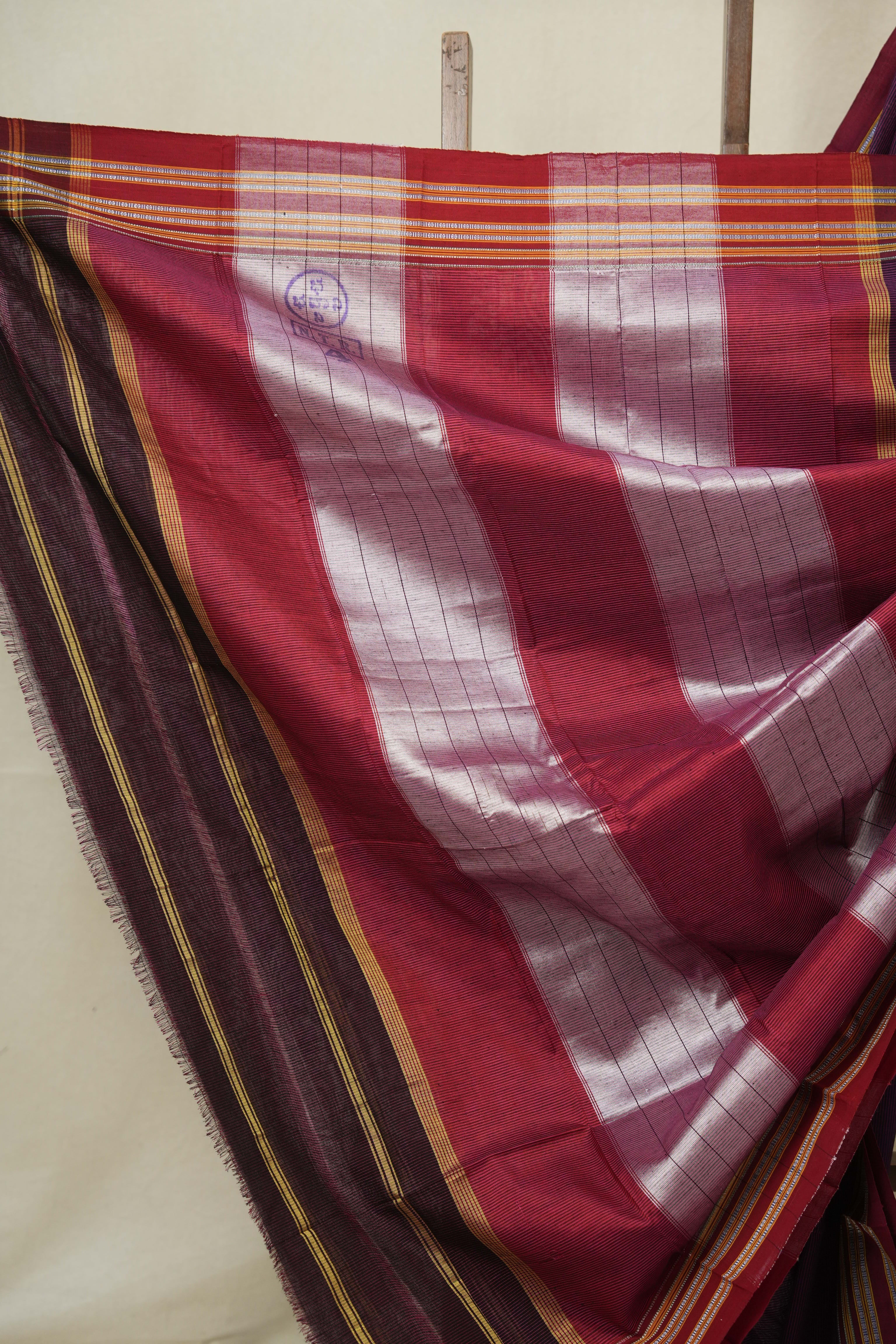 Pink Purple Cotton Ilkal Saree - SRPPCIS885