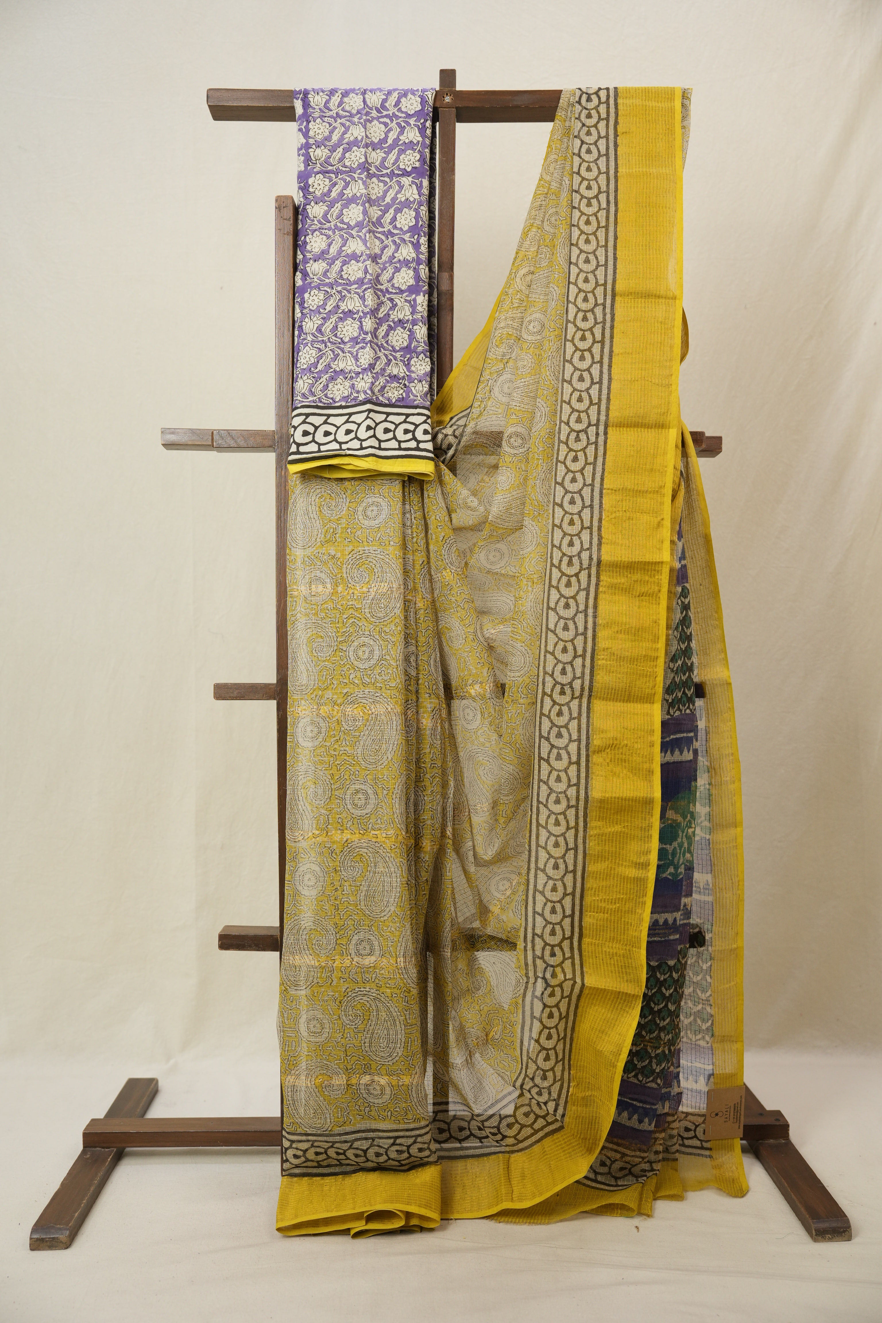 Yellow HBP Kota Doria Saree - SRYKDS243