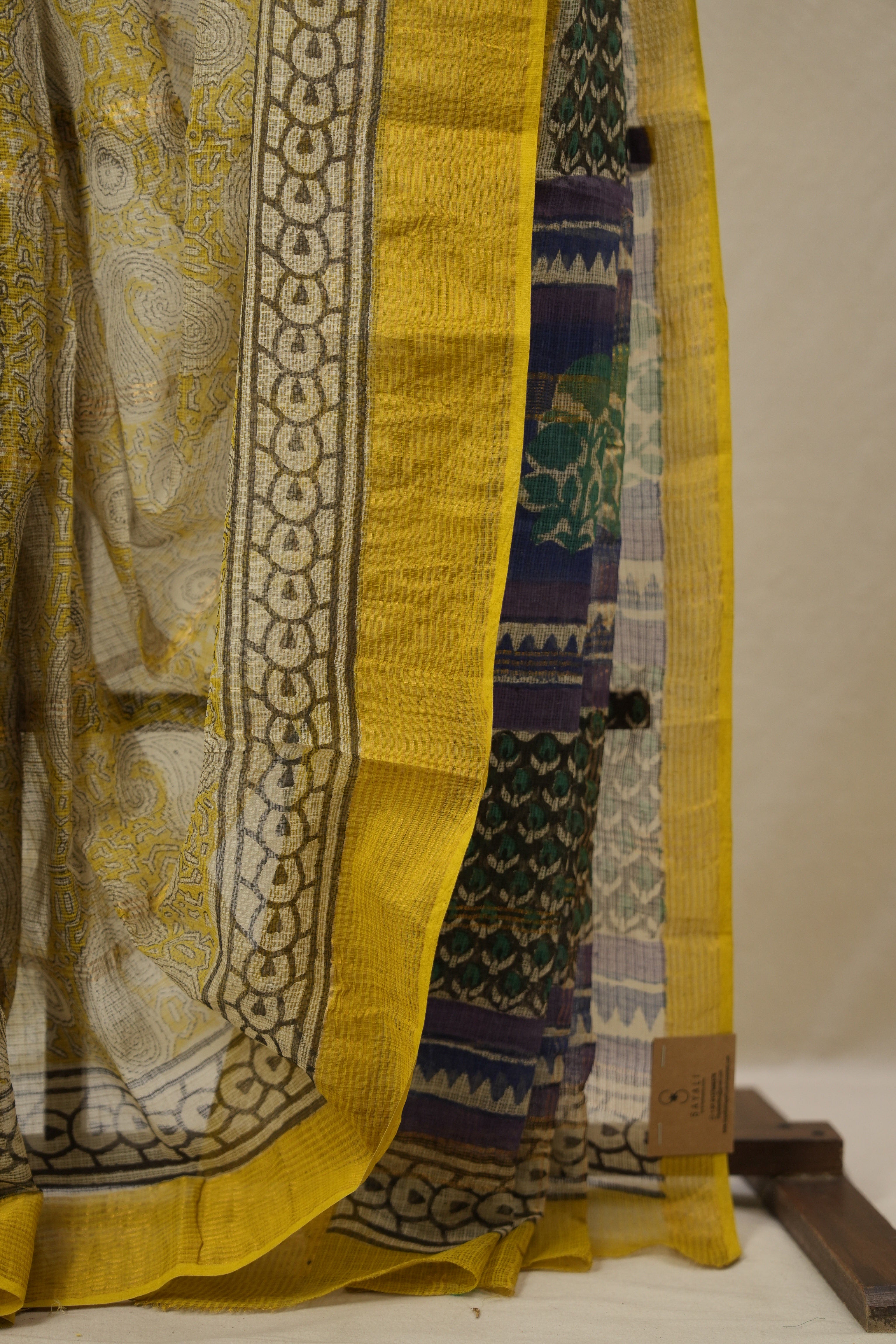 Yellow HBP Kota Doria Saree - SRYKDS243