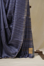 Blue Tussar Silk Saree - SRBTSS1796