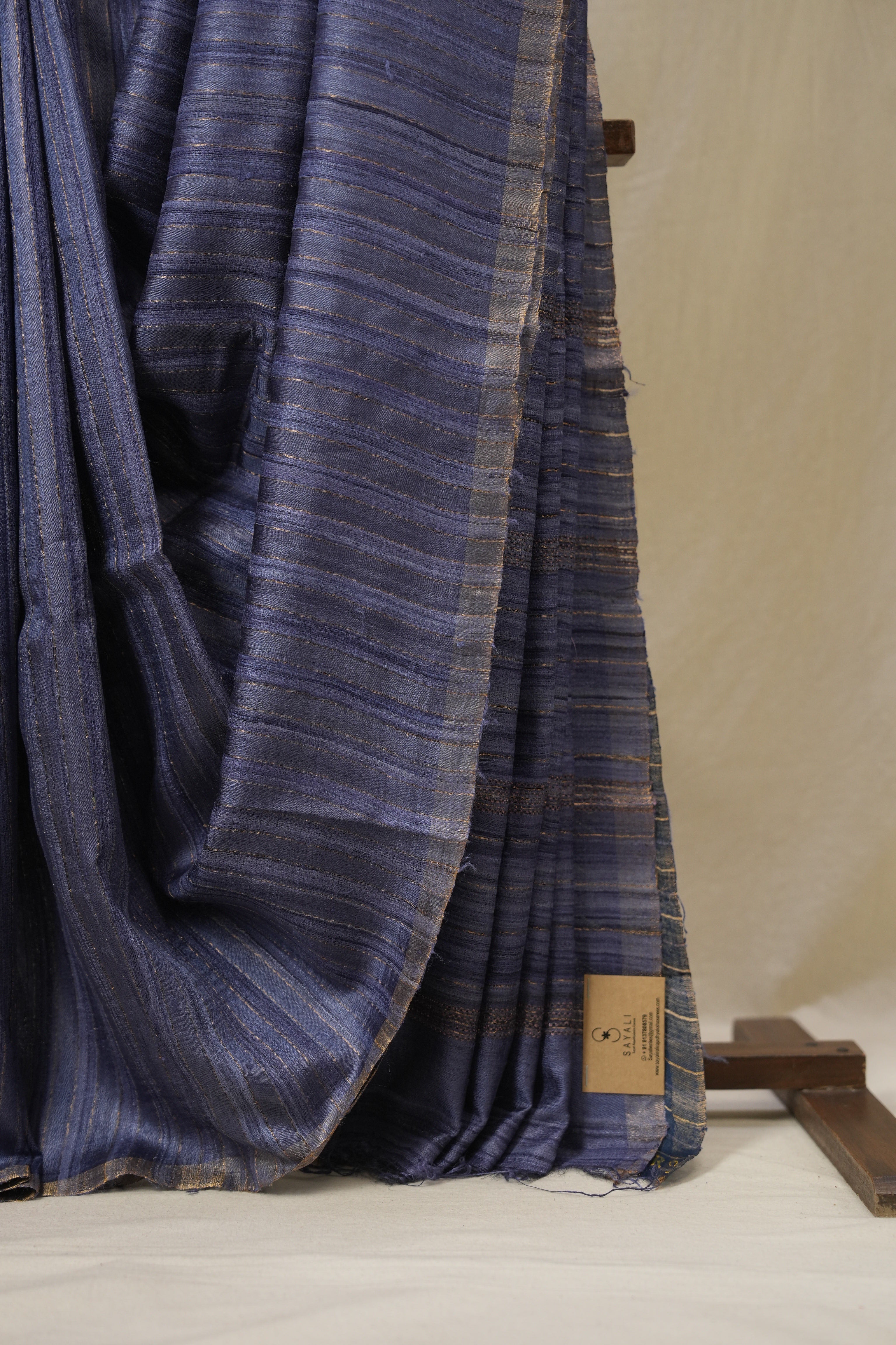 Blue Tussar Silk Saree - SRBTSS1796