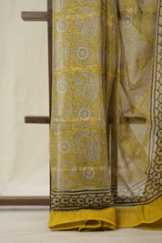 Yellow HBP Kota Doria Saree - SRYKDS243