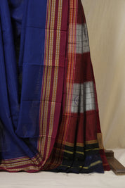 Blue Cotton Ilkal Saree - SRBCIS883