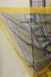 Yellow HBP Kota Doria Saree - SRYKDS243
