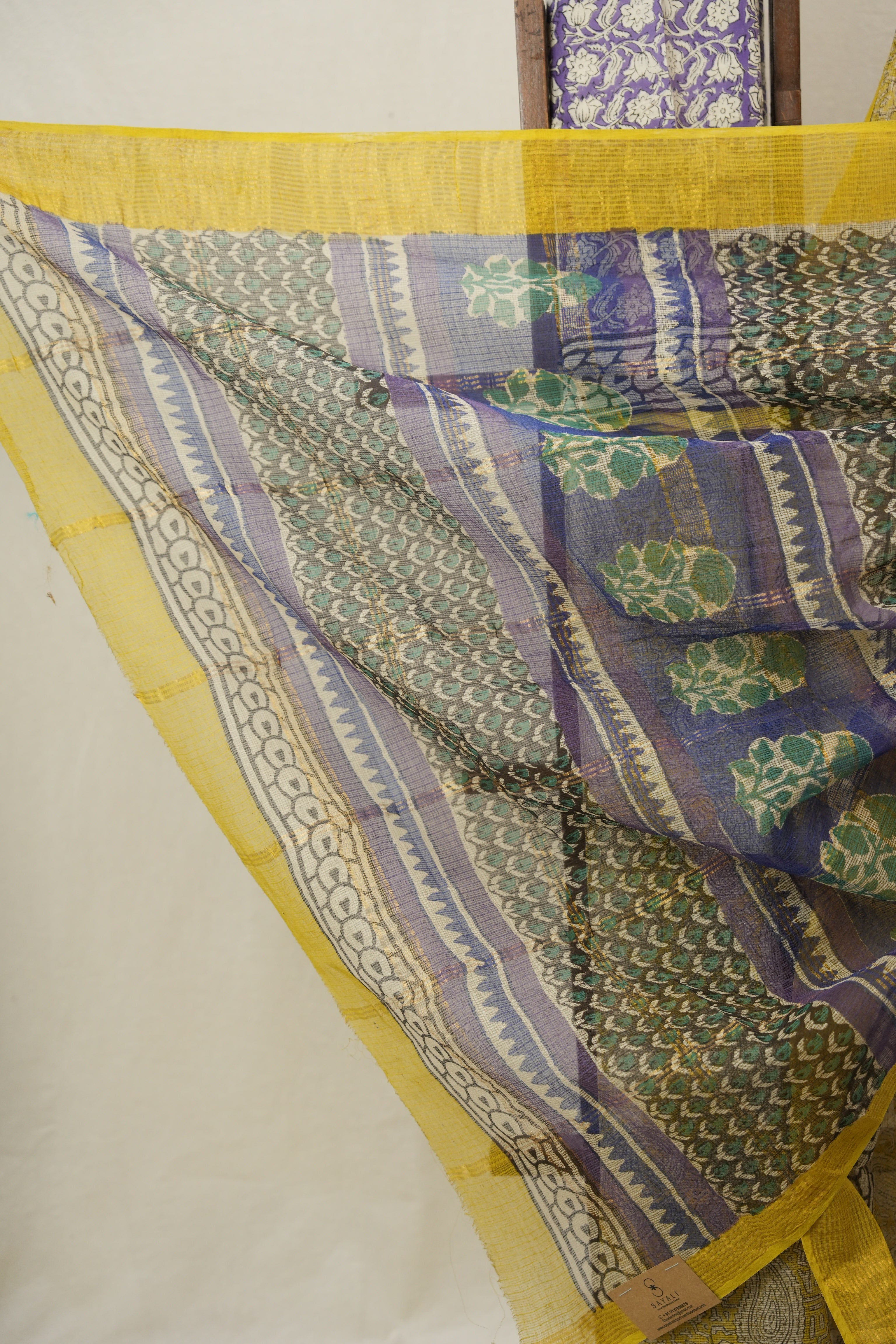 Yellow HBP Kota Doria Saree - SRYKDS243