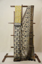 Cream HBP Kota Doria Saree - SRCKDS239