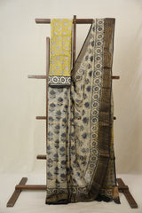 Cream HBP Kota Doria Saree - SRCKDS239