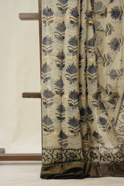 Cream HBP Kota Doria Saree - SRCKDS239
