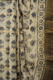 Cream HBP Kota Doria Saree - SRCKDS239