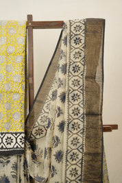 Cream HBP Kota Doria Saree - SRCKDS239