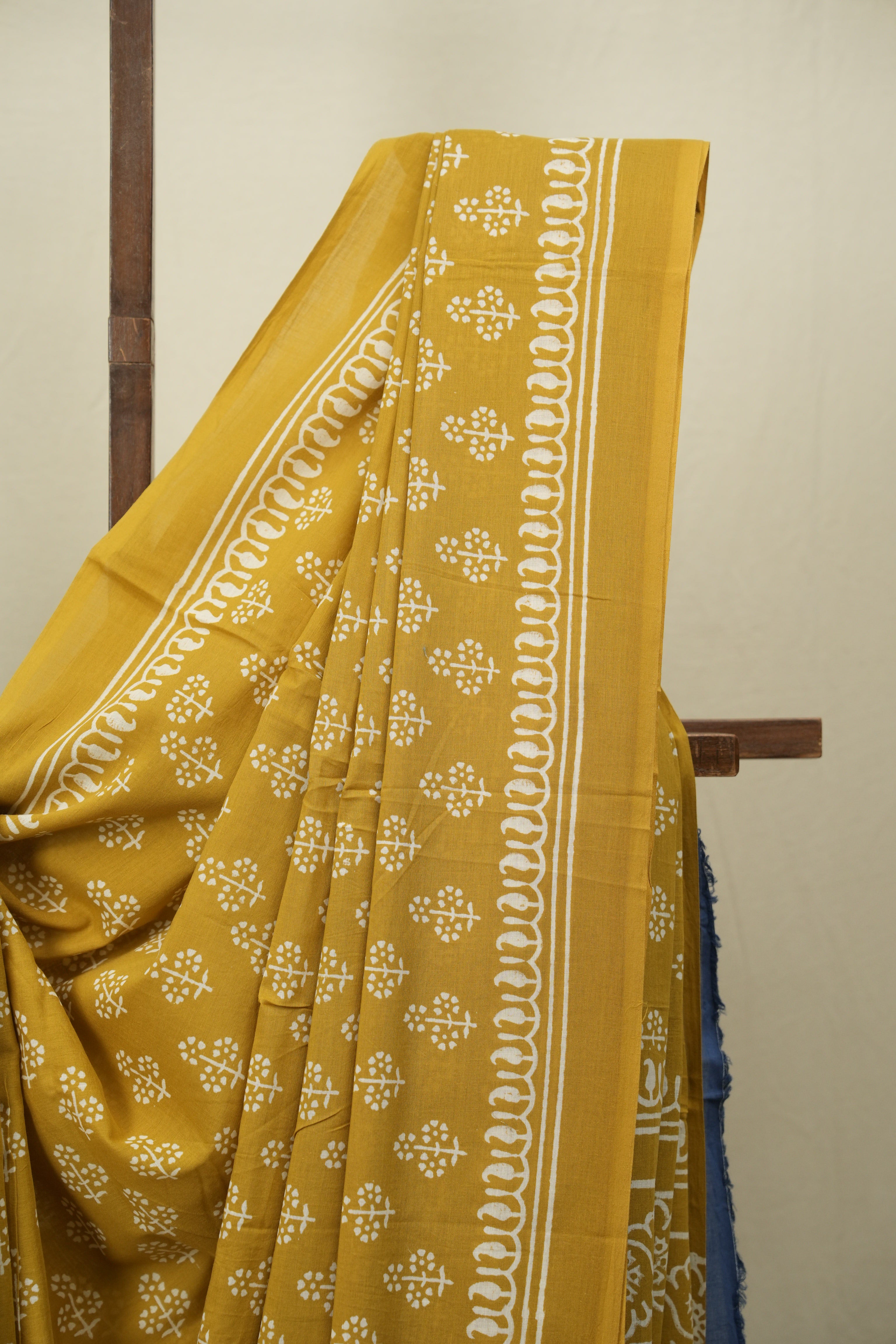 Mustard HBP Cotton Saree - SRMCS3493