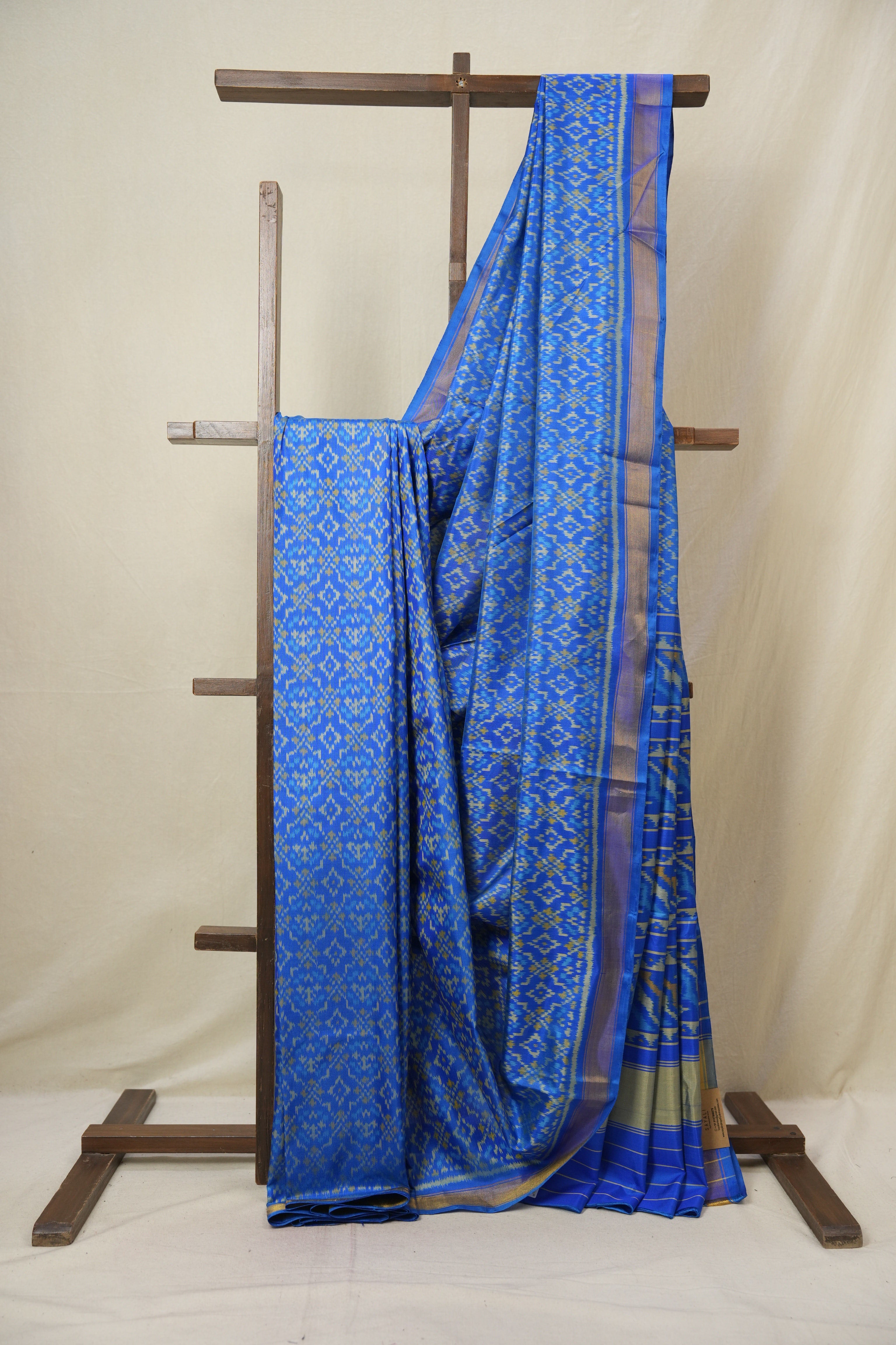 Blue Rajkot Patola Silk Saree (DEFECT) - SRBRPSS106-PI