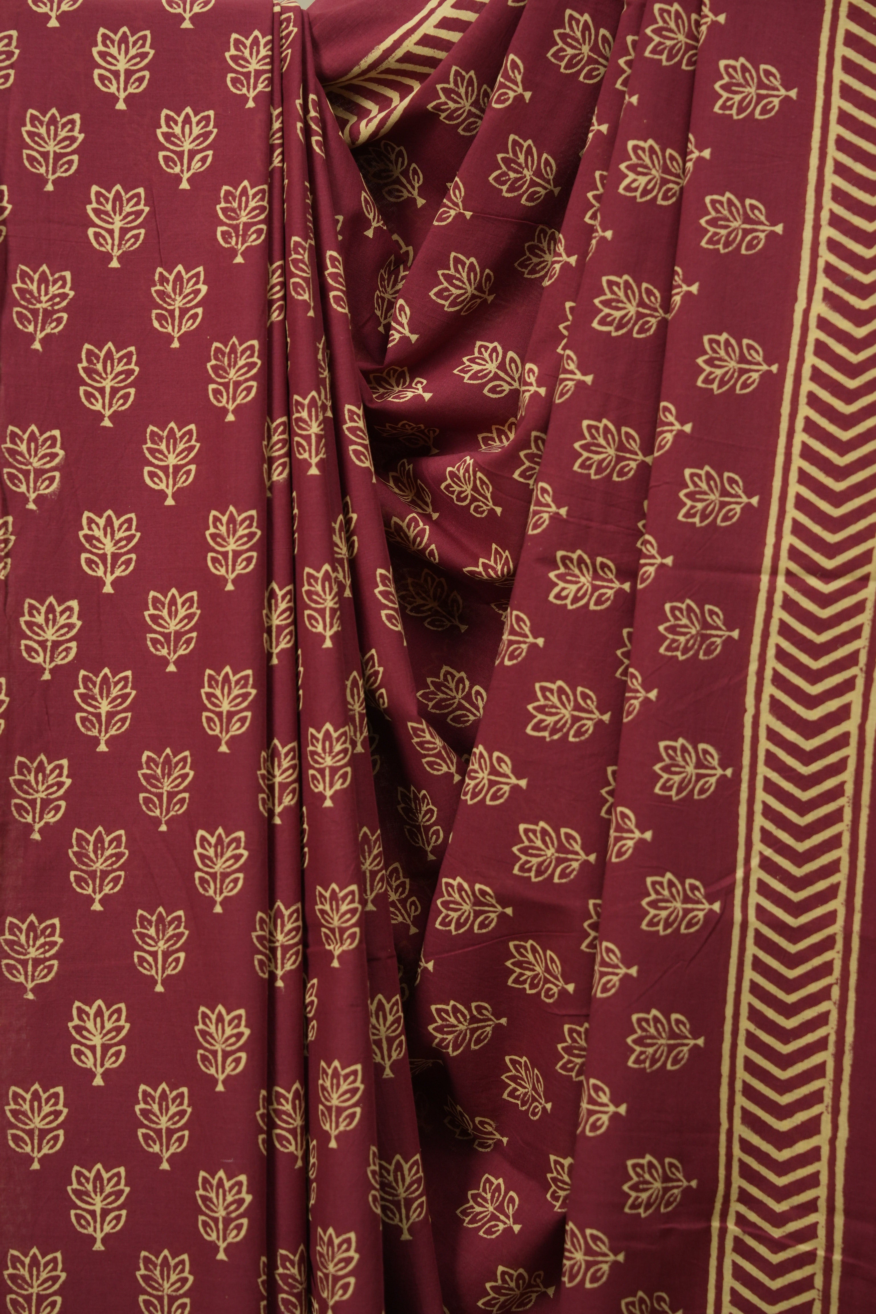 Maroon HBP Cotton Saree - SRMCS3490