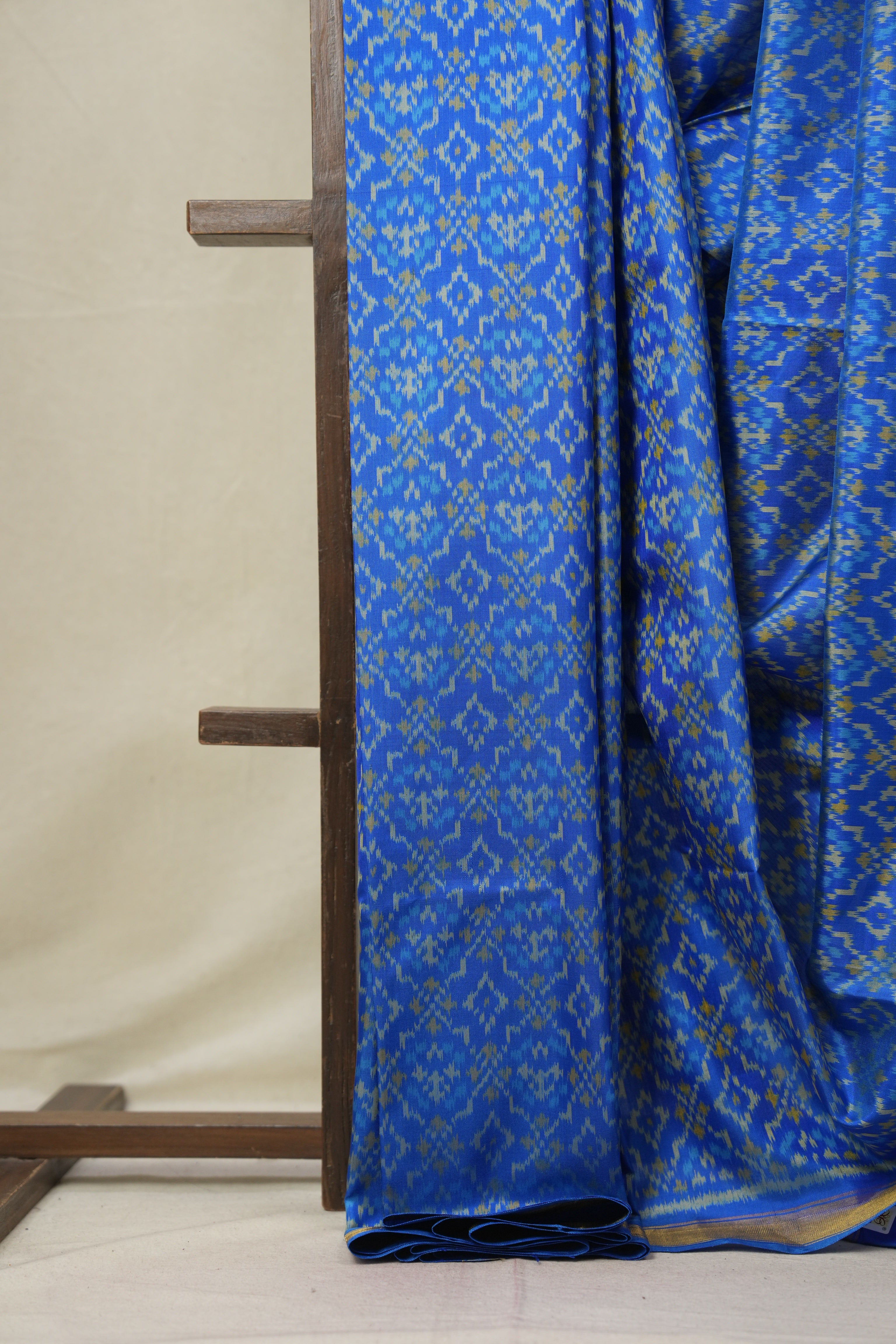 Blue Rajkot Patola Silk Saree (DEFECT) - SRBRPSS106-PI