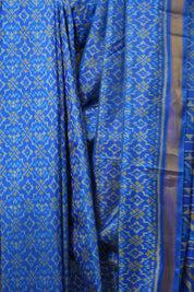 Blue Rajkot Patola Silk Saree (DEFECT) - SRBRPSS106-PI
