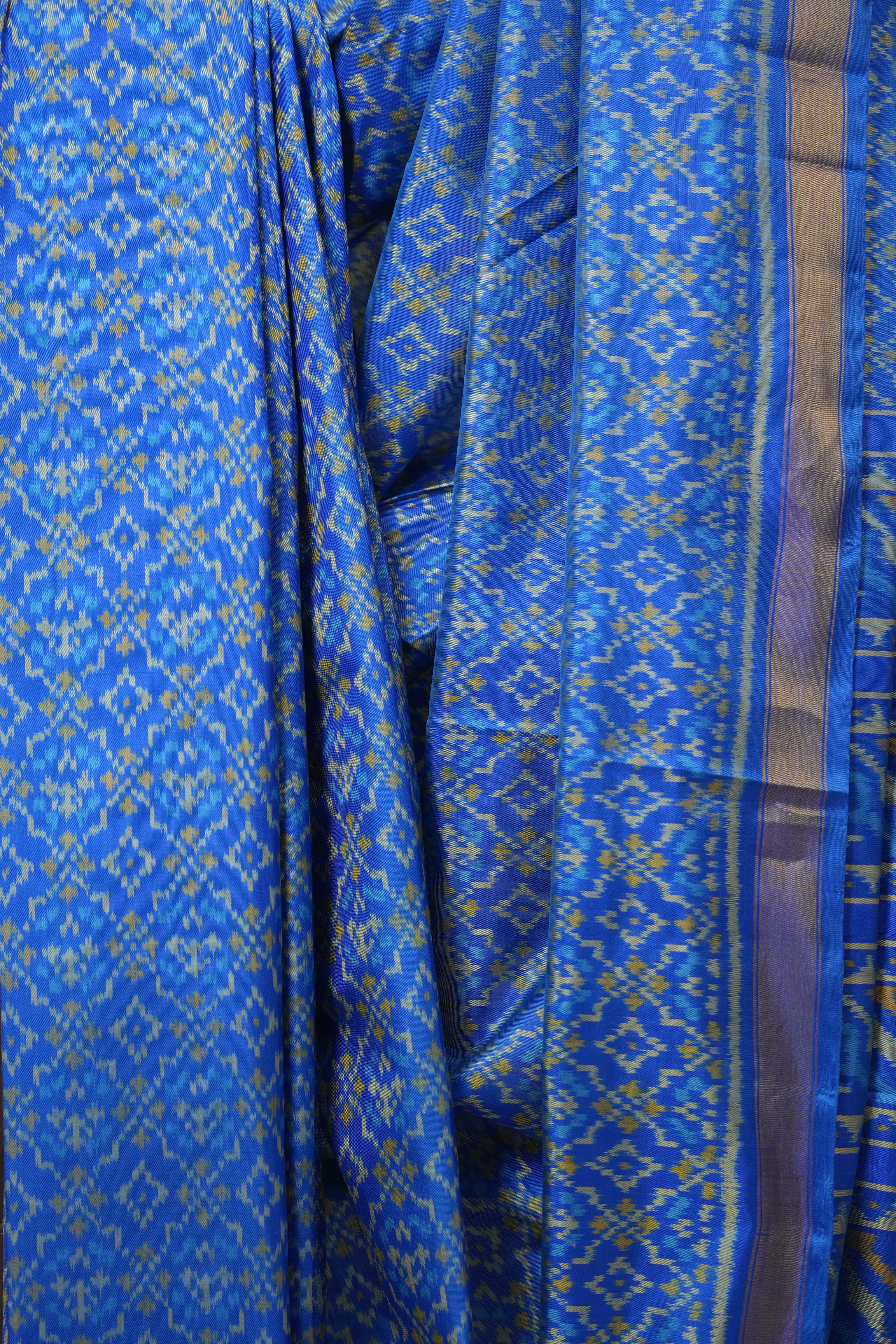 Blue Rajkot Patola Silk Saree (DEFECT) - SRBRPSS106-PI