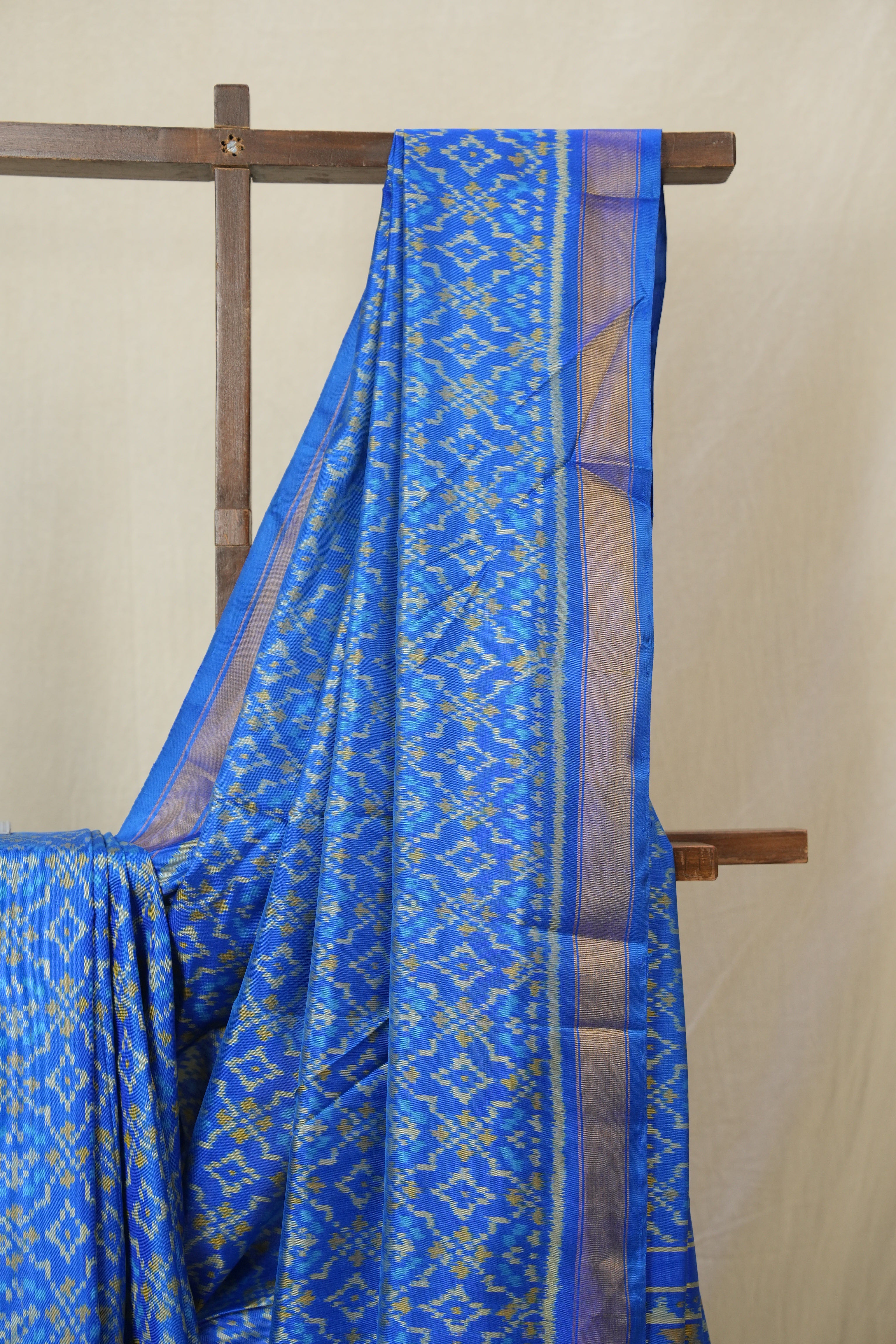 Blue Rajkot Patola Silk Saree (DEFECT) - SRBRPSS106-PI