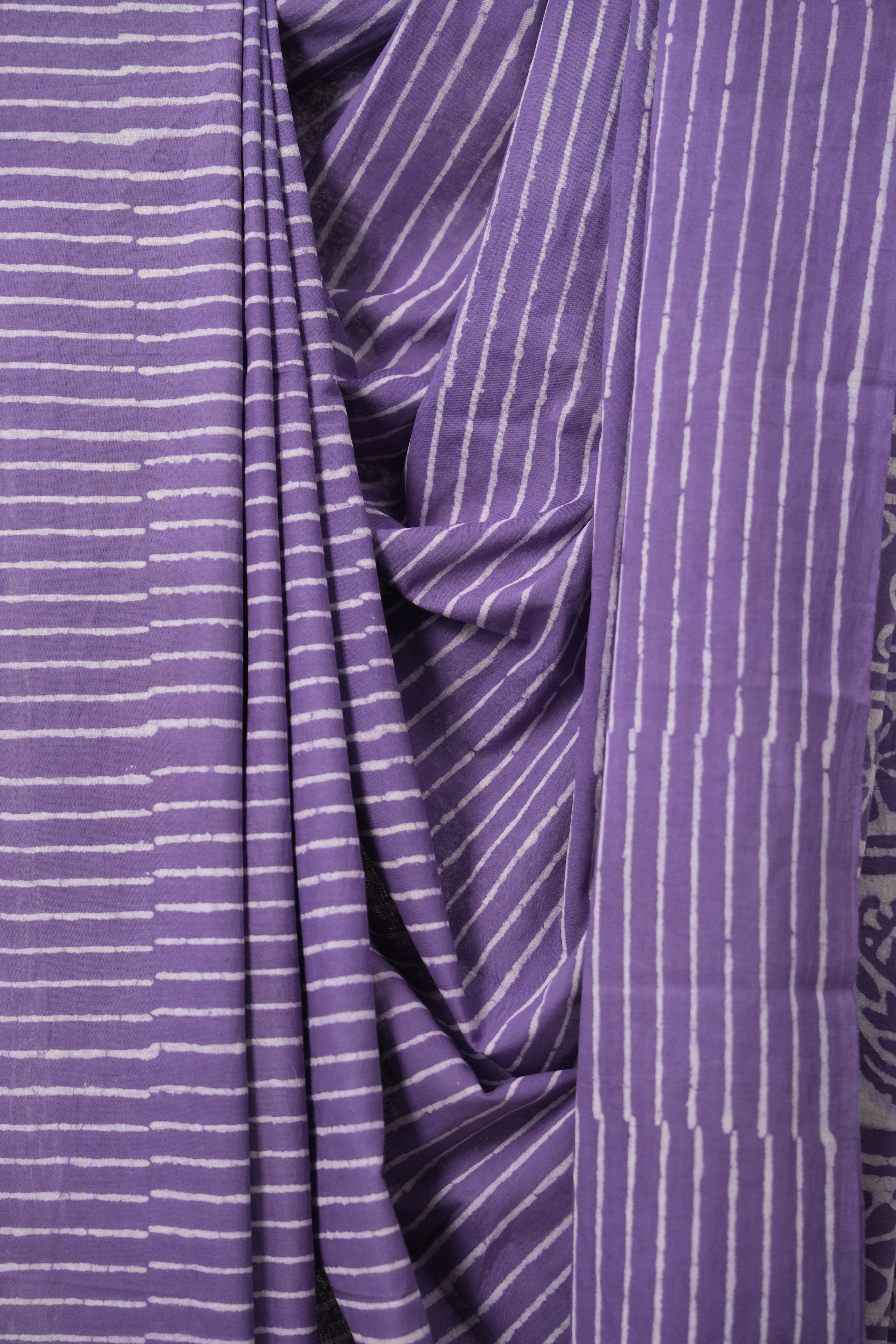 Purple n White HBP Cotton Saree - SRPWCS2876