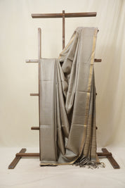 Grey Tussar Silk Saree - SRGTSS1790