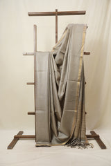 Grey Tussar Silk Saree - SRGTSS1790