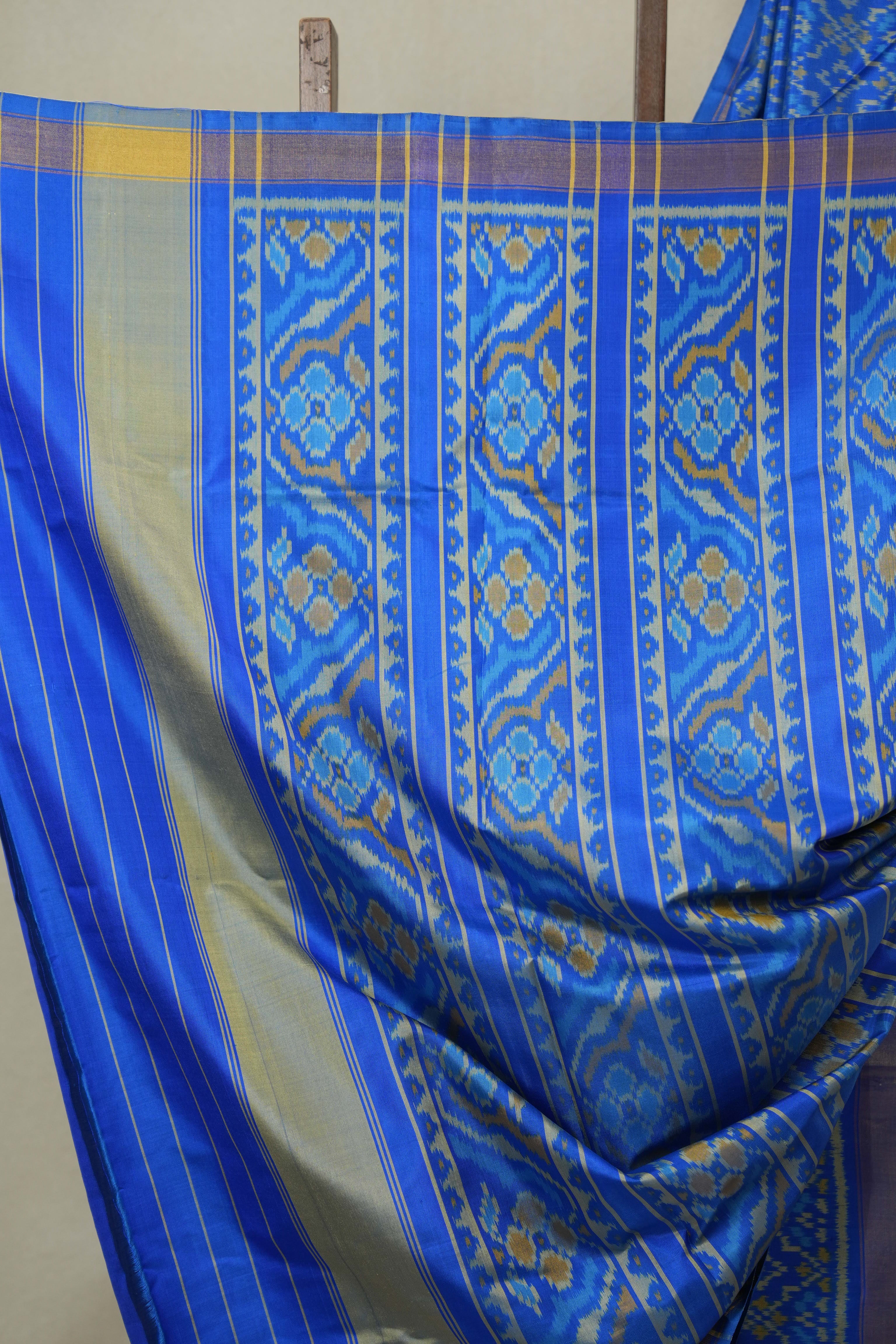 Blue Rajkot Patola Silk Saree (DEFECT) - SRBRPSS106-PI