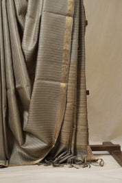 Grey Tussar Silk Saree - SRGTSS1790