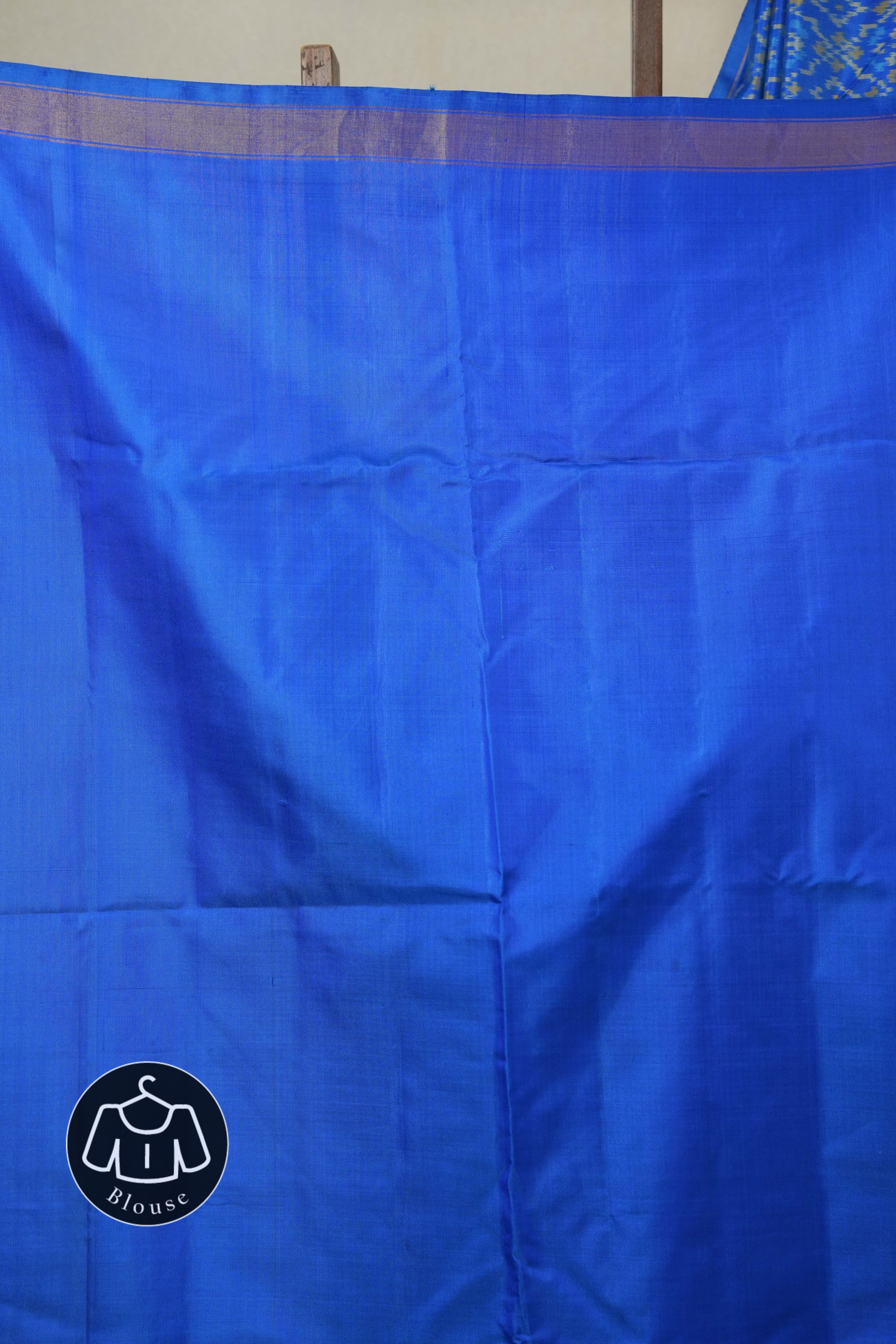 Blue Rajkot Patola Silk Saree (DEFECT) - SRBRPSS106-PI
