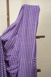 Purple n White HBP Cotton Saree - SRPWCS2876
